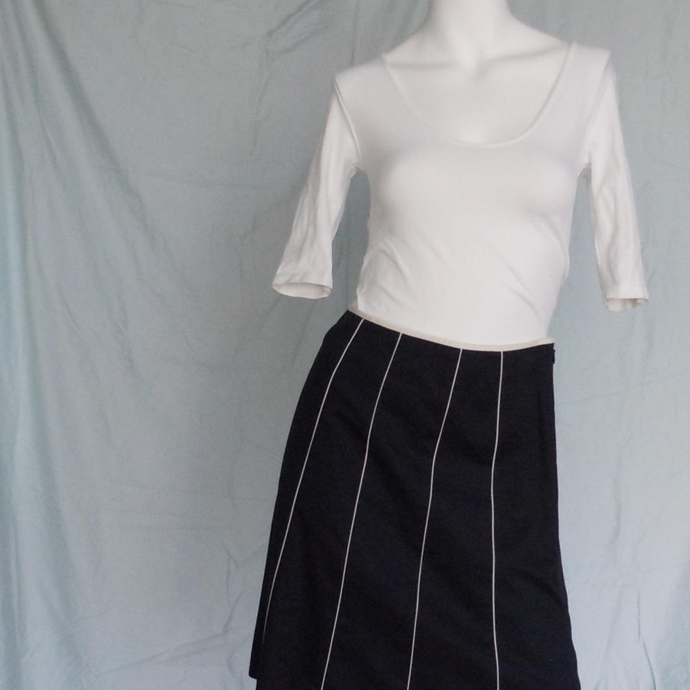 Ann Taylor Petites Black & White Skirt - 0P